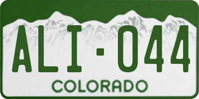 CO license plate ALI044