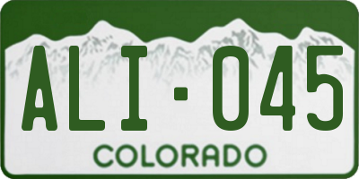 CO license plate ALI045