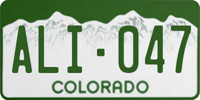 CO license plate ALI047