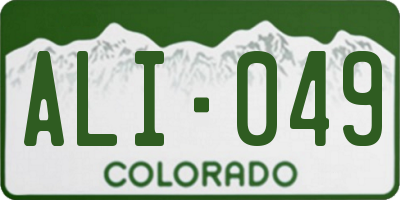 CO license plate ALI049