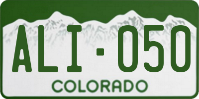 CO license plate ALI050