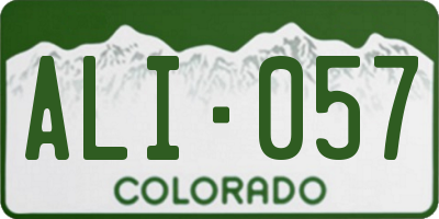 CO license plate ALI057