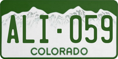 CO license plate ALI059