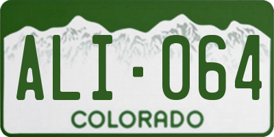 CO license plate ALI064