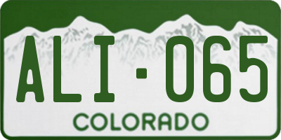 CO license plate ALI065