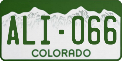 CO license plate ALI066