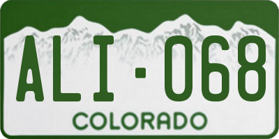 CO license plate ALI068
