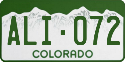 CO license plate ALI072