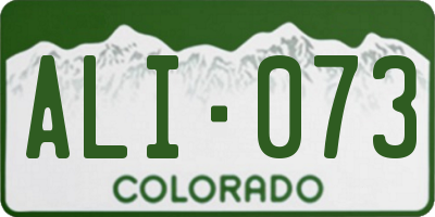 CO license plate ALI073