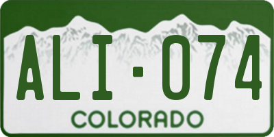 CO license plate ALI074