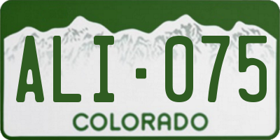 CO license plate ALI075