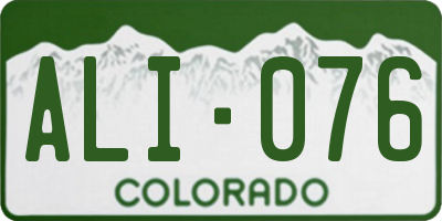 CO license plate ALI076