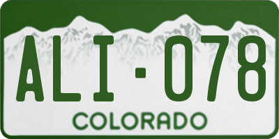 CO license plate ALI078