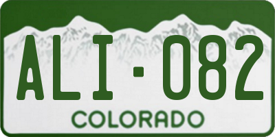 CO license plate ALI082