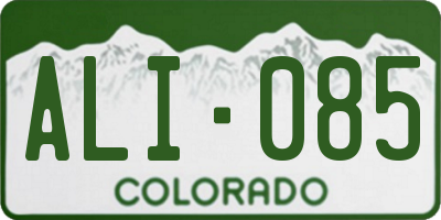 CO license plate ALI085