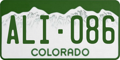 CO license plate ALI086