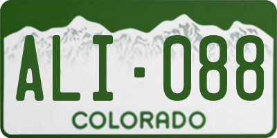 CO license plate ALI088