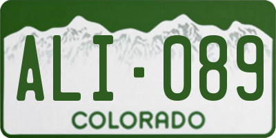 CO license plate ALI089