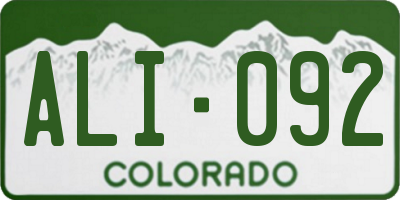 CO license plate ALI092