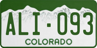 CO license plate ALI093