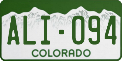 CO license plate ALI094