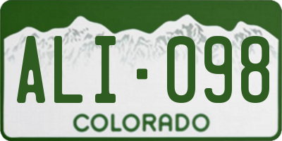 CO license plate ALI098