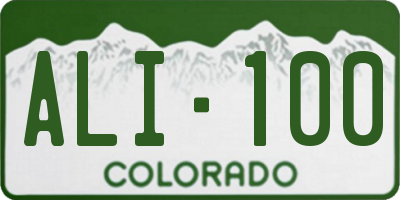 CO license plate ALI100
