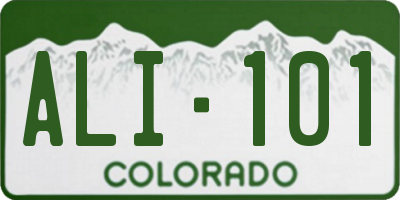 CO license plate ALI101