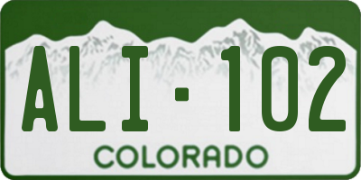 CO license plate ALI102
