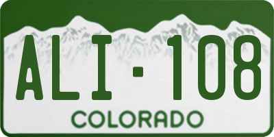CO license plate ALI108