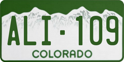 CO license plate ALI109