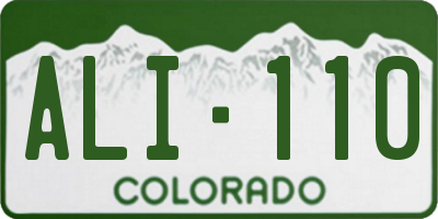 CO license plate ALI110