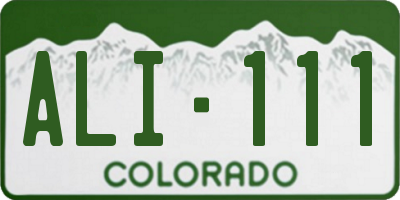 CO license plate ALI111