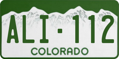 CO license plate ALI112