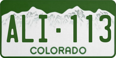 CO license plate ALI113