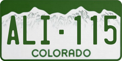 CO license plate ALI115
