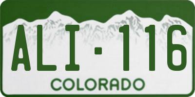 CO license plate ALI116