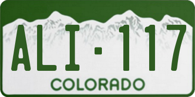 CO license plate ALI117