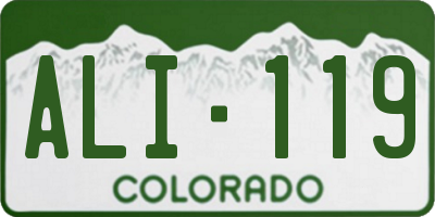 CO license plate ALI119