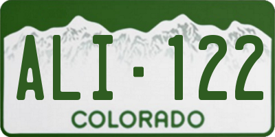 CO license plate ALI122