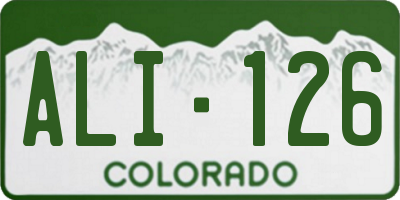 CO license plate ALI126