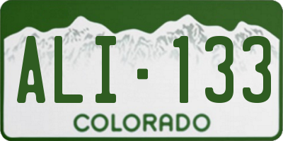 CO license plate ALI133