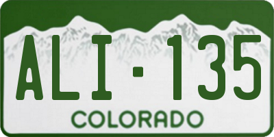 CO license plate ALI135