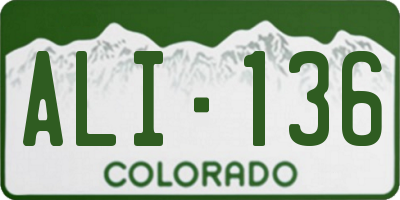 CO license plate ALI136