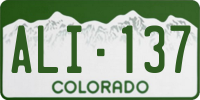 CO license plate ALI137