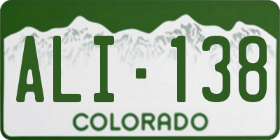 CO license plate ALI138