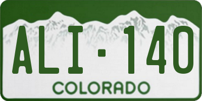 CO license plate ALI140