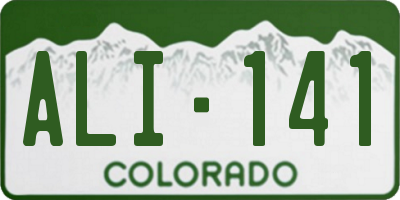 CO license plate ALI141