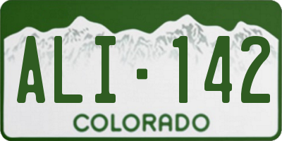 CO license plate ALI142