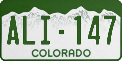 CO license plate ALI147